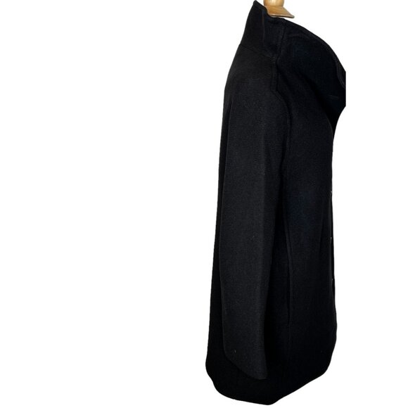 J.Crew Womens $375 Villa Coat Italian Wool Black Size 4 BA538 - Picture 7 of 10